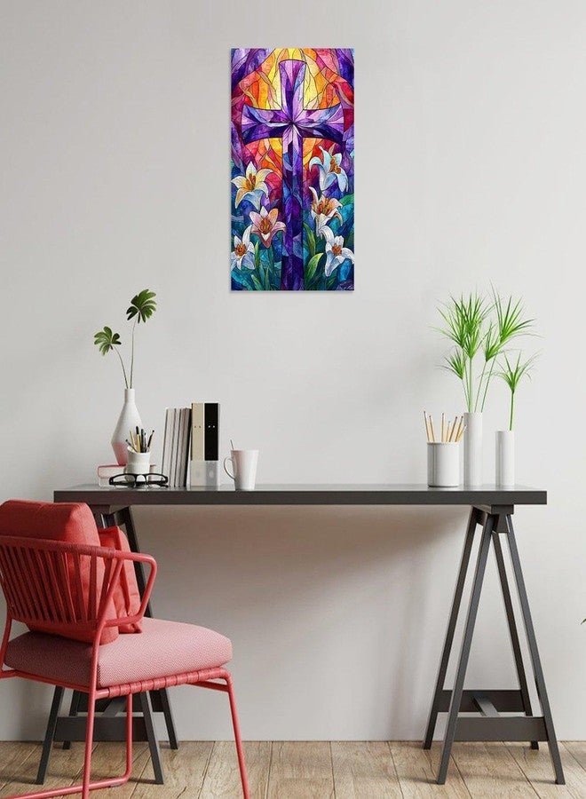 Artinhand 300 Piece Puzzle for Adults Religious Cross Lily Jigsaw Puzzles - Image 3