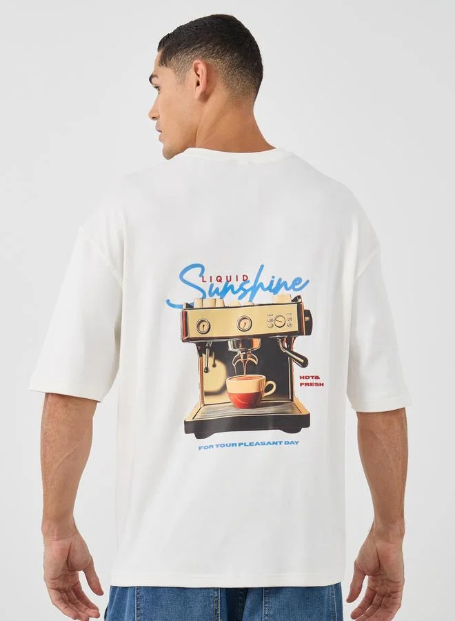 Styli Styli Coffee Design Graphic Print Oversized T-Shirt