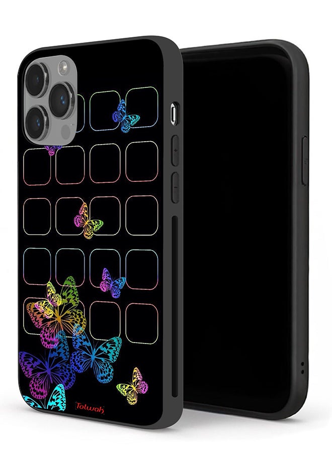 Tolwak Apple iPhone 14 Pro Max Protective Case Colorful Butterflies - Image 1