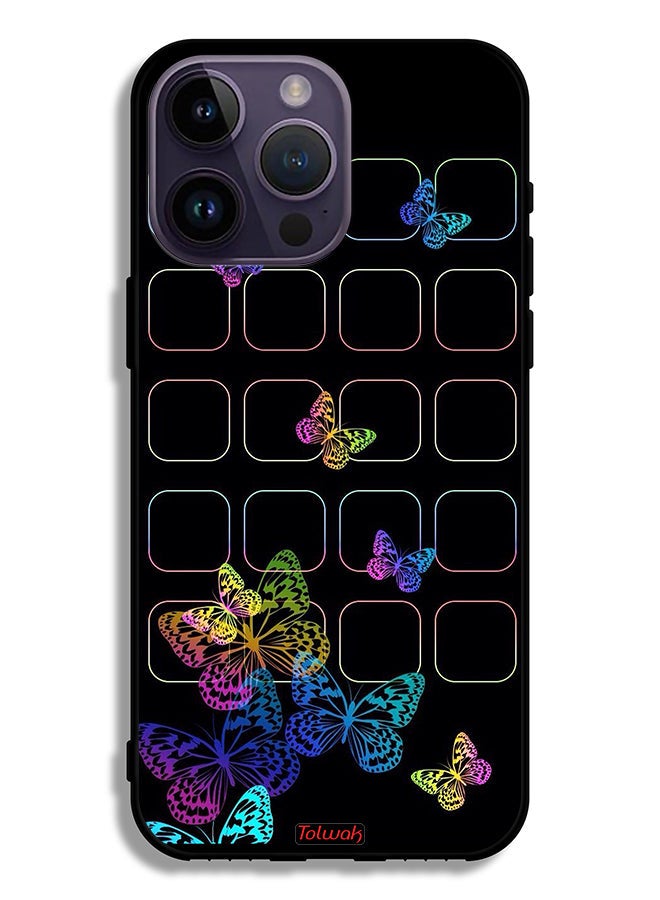 Tolwak Apple iPhone 14 Pro Max Protective Case Colorful Butterflies - Image 2