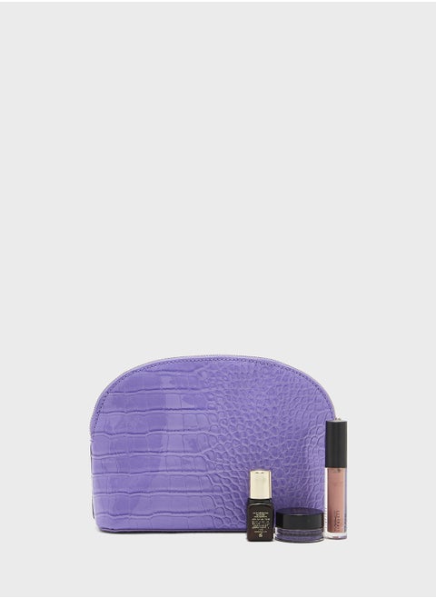 Wxg-Crocala-Croc Effect Cosmetic Bags