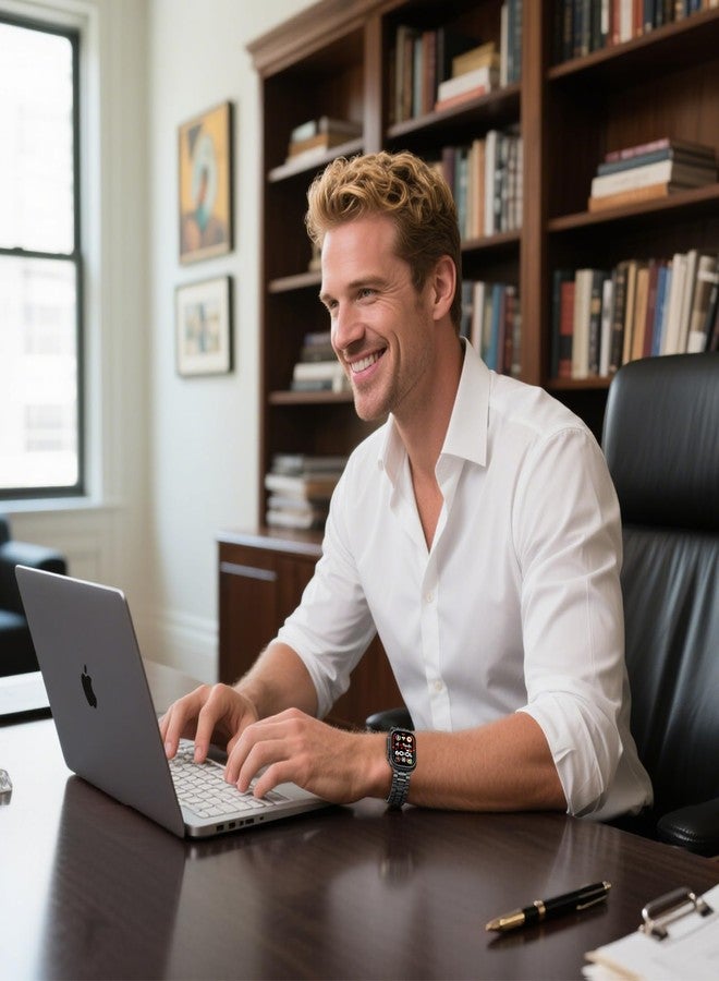 Bestig أفضل حزام متوافق مع ساعة آبل للرجال والنساء 49mm 46mm 45mm 44mm 42mm 41mm 40mm 38mm، حزام معصم معدني من الفولاذ المقاوم للصدأ للأعمال لساعة آي ووتش ألترا سلسلة 11 10 9 8 7 6 SE 5 4 3 2 1، أسود - Image 5