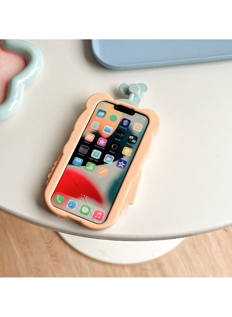 general 3D Cute Retro Phone Case for iPhone 15, Cartoon Kawaii er Bear Retro Phone, Kids Teen Girls, Women Creative Characters Soft Silicone Case - Image 3