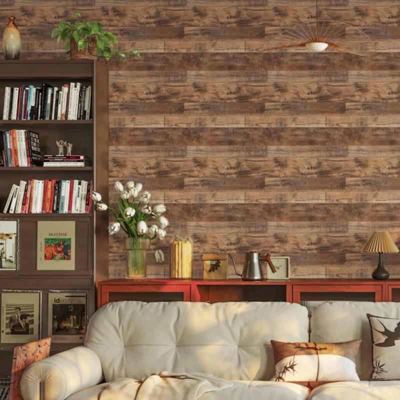 TANONE Peel and Stick Wallpaper 17.8" X 118.8" Contact Paper Self Adhesive Removable Decorative Film Brown Wood Grain Contact Paper for Wall Covering Furniture Countertop Kitchen DIY - Image 3