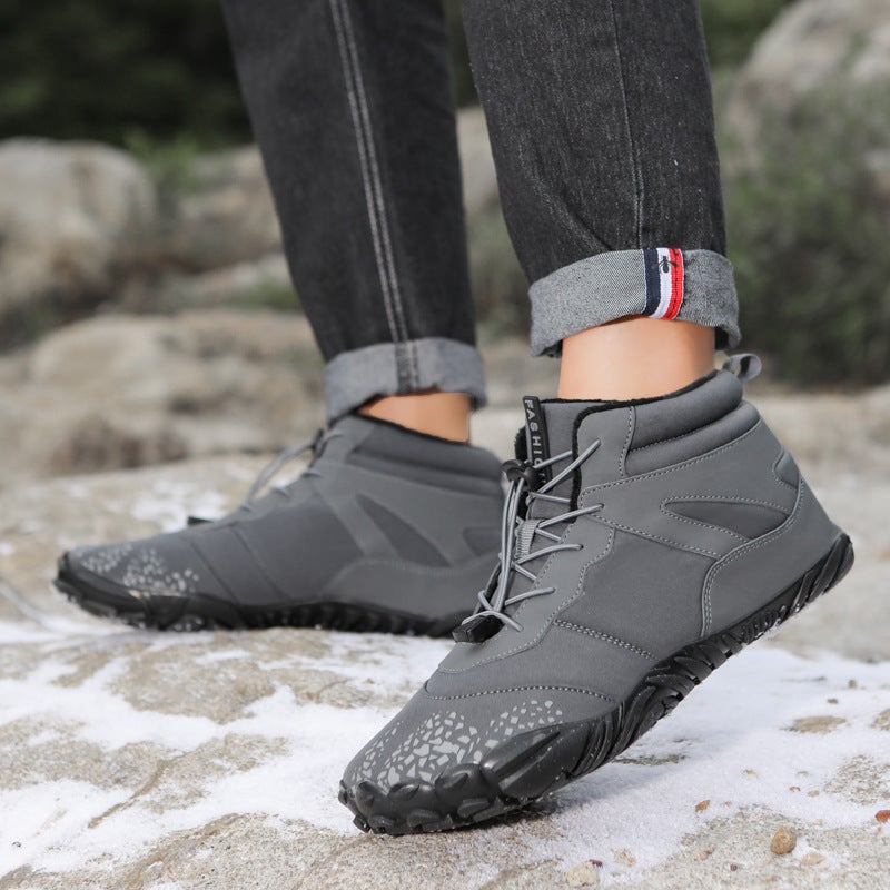 Winter Fleece-Lined Waterproof Cotton Shoes Five-Finger Snow Shoes Boots Warm And Comfortable Couples High-Top Cotton Boots - Image 4