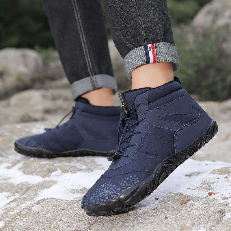 Winter Fleece-Lined Waterproof Cotton Shoes Five-Finger Snow Shoes Boots Warm And Comfortable Couples High-Top Cotton Boots - Image 5