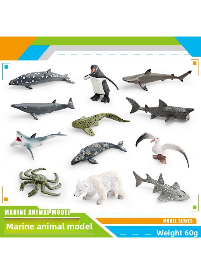 Cross-border Children Simulation Mini Marine Animal Albatross Leopard Shark Penguin Polar Bear King Crab Model Ornaments