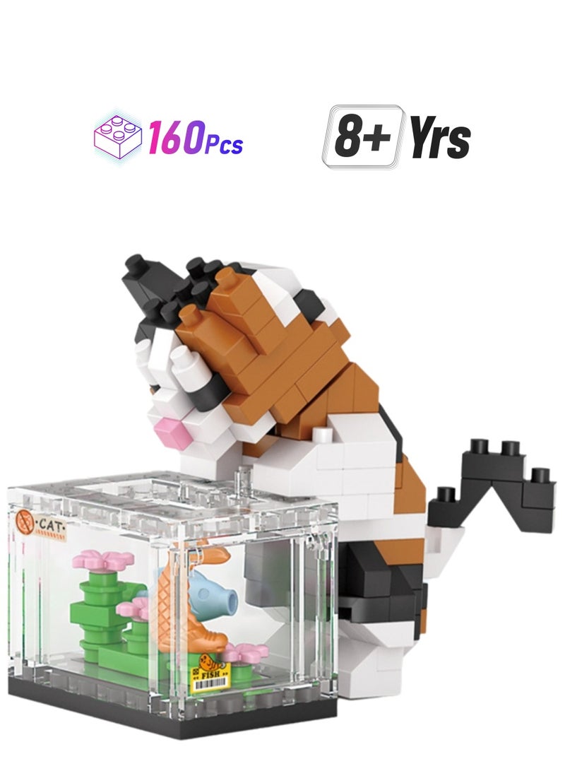 Cat 160pcs, Street Scene, Animal Set Building Block Toys, Educational Assembly Model Gift For Children - Image 1
