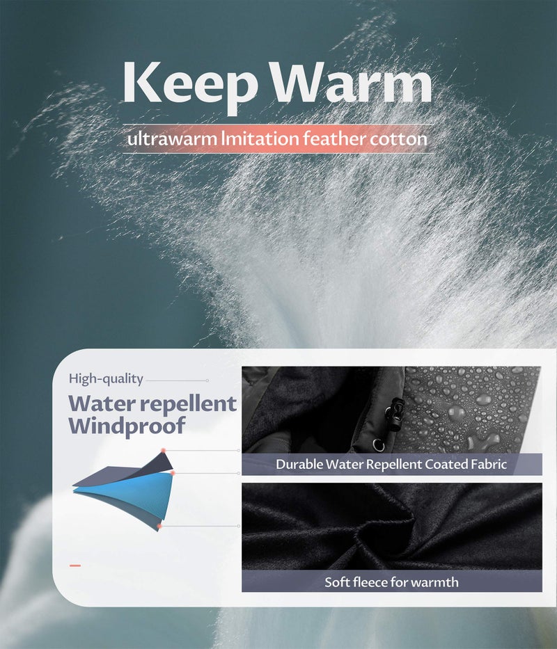 CREATMO US Women's Waterproof Long Parka Puffer Winter Coat With Removable Faux Fur Hood Black XS - Image 5