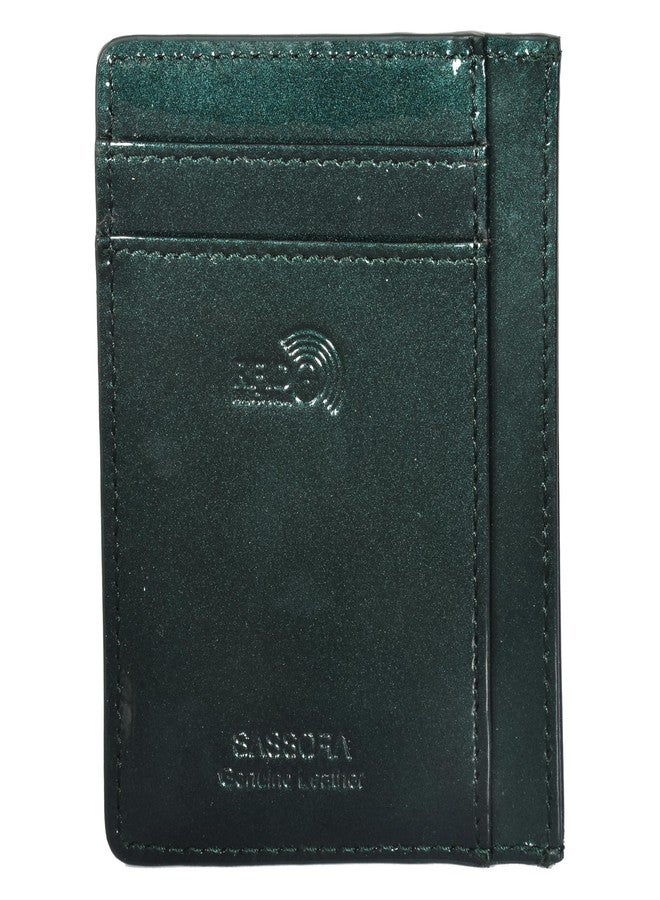 حامل بطاقات ائتمان صغير الحجم بتقنية RFID من الجلد اللامع الفاخر من ساسورا، مناسب للجنسين - Image 5