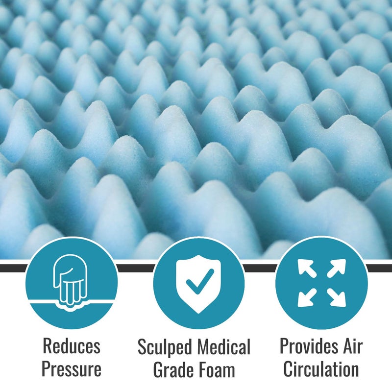 DMI Foam Mattress Topper, Egg Crate Foam Pad, Mattress Pad and Bed Topper for Support, Air Circulation, Pressure Relief and Weight Distribution, Twin Size Mattress, 33 x 72 x 3 - Image 4