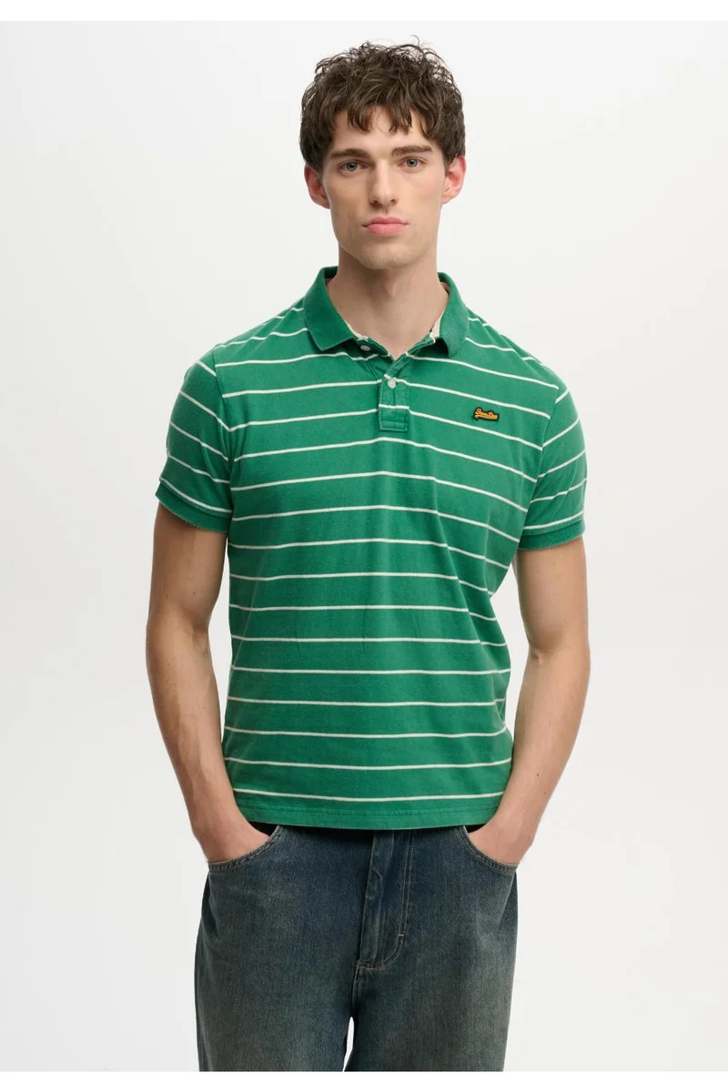 Superdry Vintage Stripe Jersey Polo Shirt