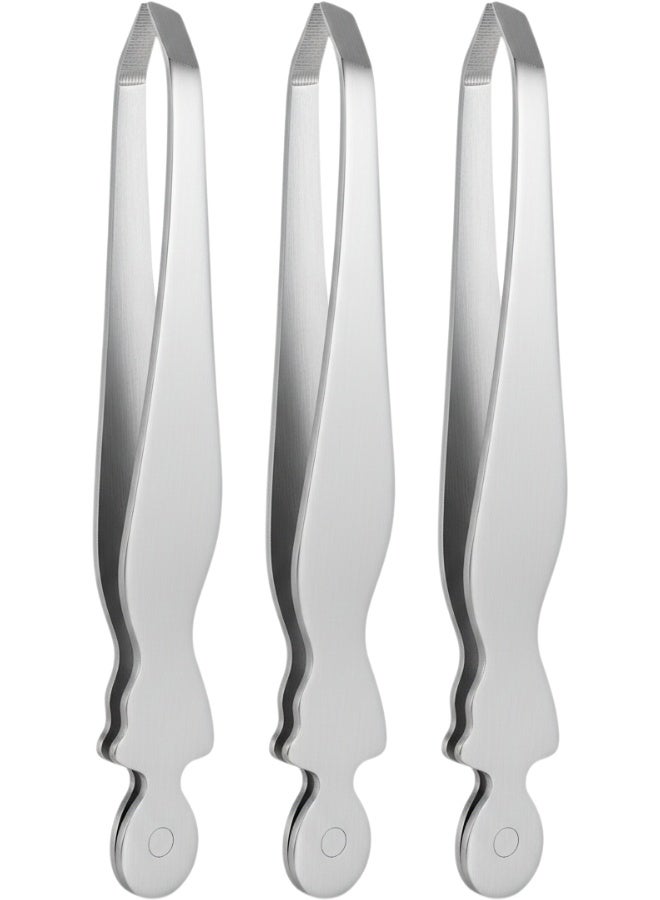 High-Precision Stainless Steel Slant Tip Tweezers (3 Pack Set) - Professional Accurate Tool for Eyebrow Shaping, Facial Hair, Ingrown Hair & Splinter Removal - Durable Rust-Resistant Non-Slip Design with Superior Tension Control - Essential Daily Grooming and Travel Tweezer for Men and Women. - Image 1