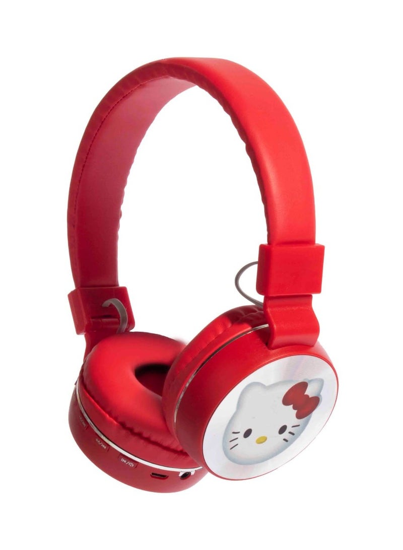 Hello Kitty Wireless Bluetooth 5.3 Headphones with LED Lights and Microphone for Kids, Model AH-706D - Noise-Isolating Stereo Bluetooth Headphones with TF Card Support, Up to 15 Hours Battery Life, Ideal for Calls, Music, and Gaming - Image 1