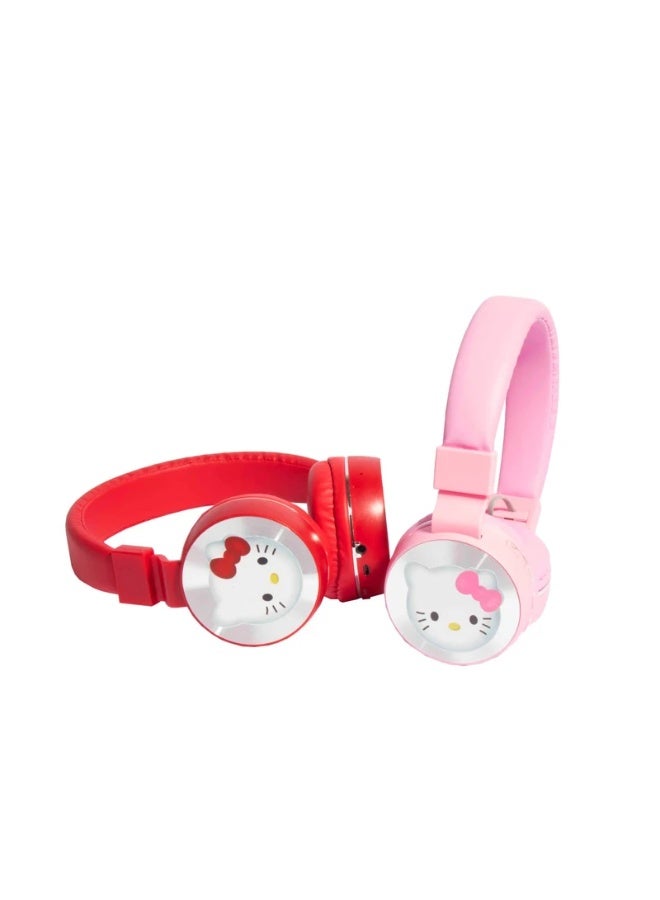 Hello Kitty Wireless Bluetooth 5.3 Headphones with LED Lights and Microphone for Kids, Model AH-706D - Noise-Isolating Stereo Bluetooth Headphones with TF Card Support, Up to 15 Hours Battery Life, Ideal for Calls, Music, and Gaming - Image 2