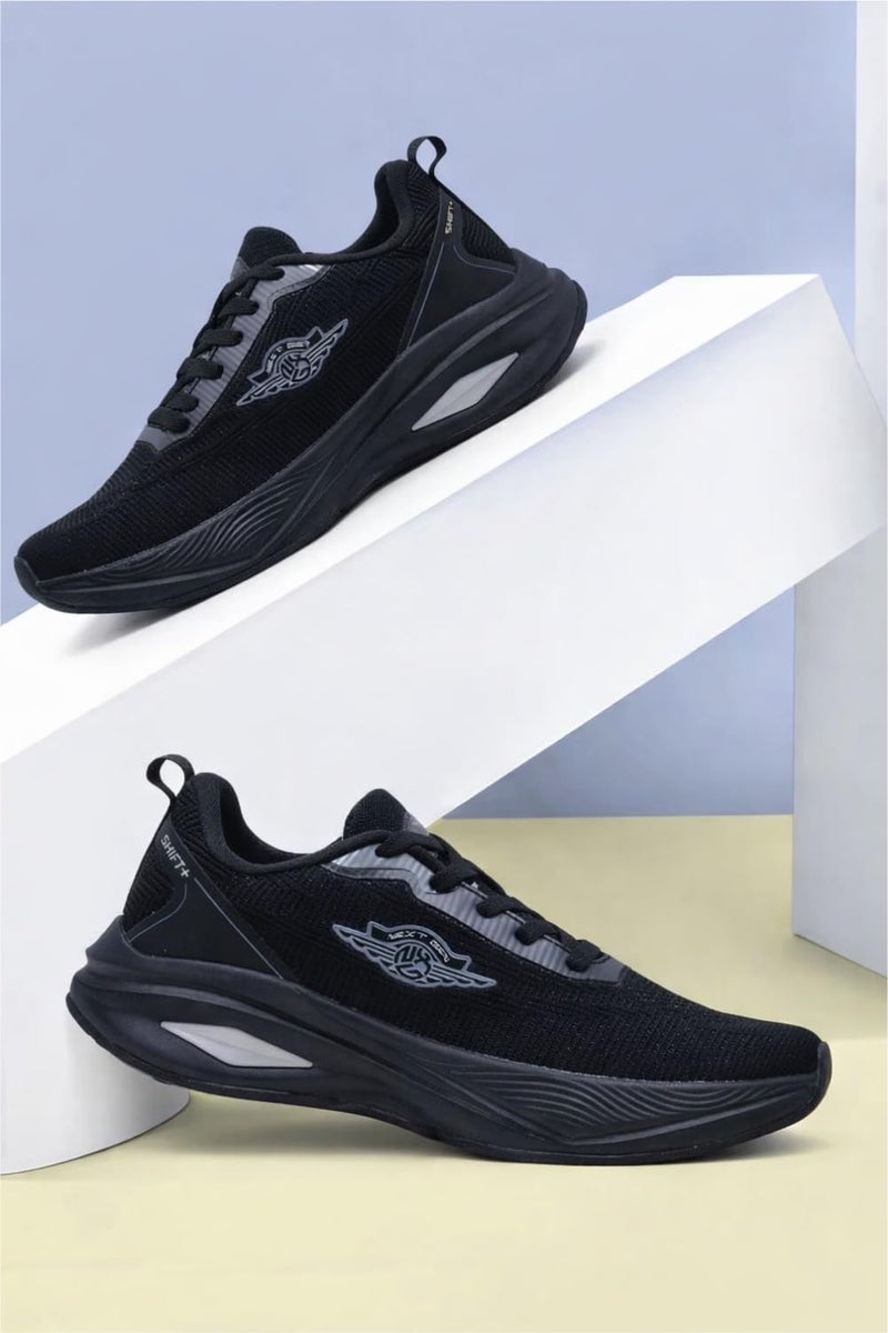 Columbus Union Running Shoes|Walking Shoes| Training & Gym Shoe | Outdoors Shoe for Men Black & D.Gry (07) - Image 2