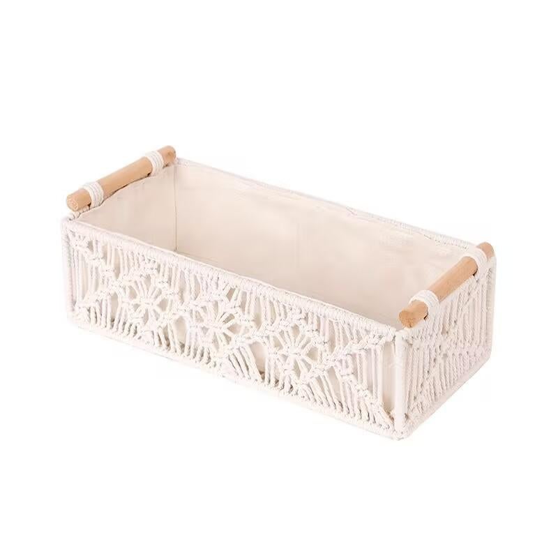 Large Diamond-Shaped Cotton Rope Woven Storage Basket – 34x16x10cm, for Toys, Laundry