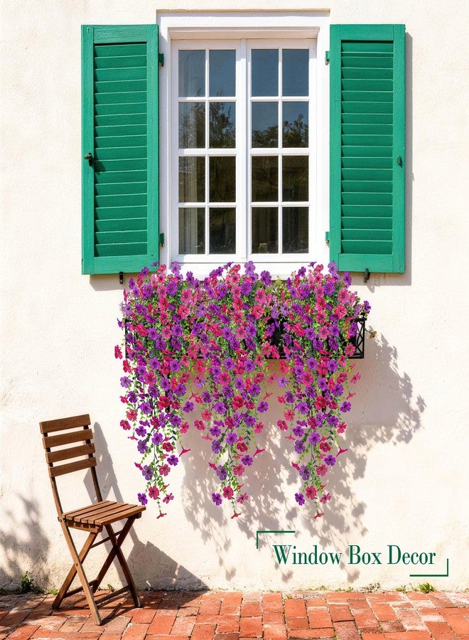 Der Rose أزهار دير روز الاصطناعية المعلقة للاستخدام الخارجي، 4 قطع من الأزهار الصناعية المتدلية المقاومة للأشعة فوق البنفسجية، بطول 29.5 بوصة، مثالية لتزيين أحواض الزهور الخارجية والشرفات والباحات والحدائق. - Image 4