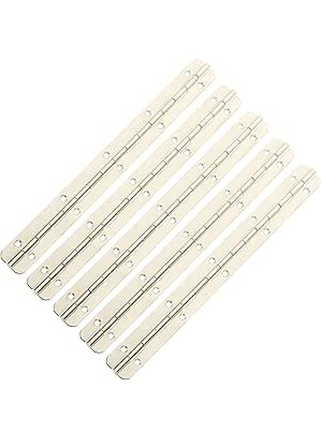 5pcs Nickel Plated Continuous Piano Hinges 180 Degree Heavy Duty For Jewelry Wooden Box - Image 1