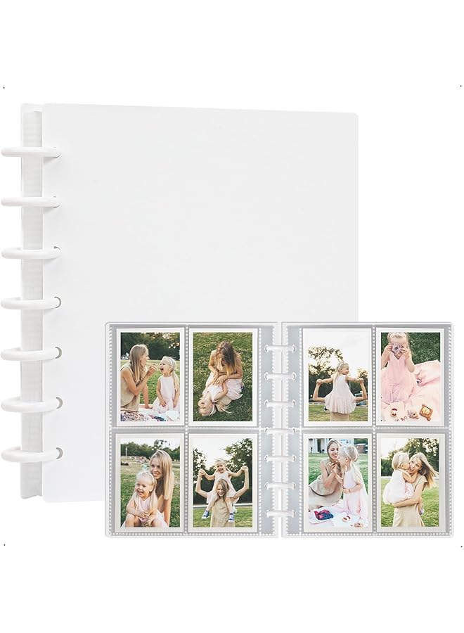 erorex Mini Photo Album White 30 Removal Inner Pages Photocard Binder 3 Inch Photo Card Holder Book Mini Camera Diy Collector With 120 Pockets Display Up To 120 Photos - Image 1