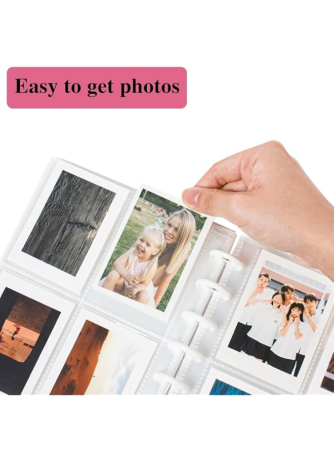 erorex Mini Photo Album White 30 Removal Inner Pages Photocard Binder 3 Inch Photo Card Holder Book Mini Camera Diy Collector With 120 Pockets Display Up To 120 Photos - Image 4
