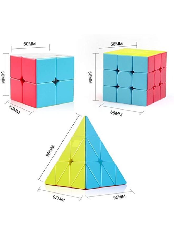 3 Pieces Rubiks Cube and Pyraminx Pyramid Triangle Rubix Cube - Image 2