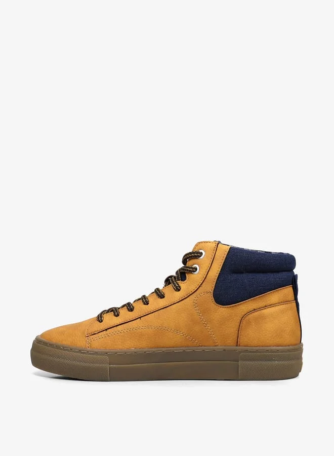 جاب Men's Colourblock High Cut Sneakers with Lace-Up Closure - Portland Cup Mid M