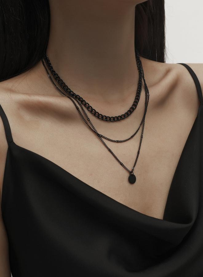 Take Two Layered Chain Pendant Necklace - Image 1