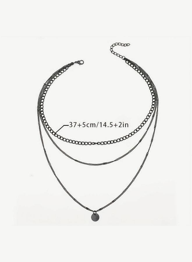 Take Two Layered Chain Pendant Necklace - Image 4