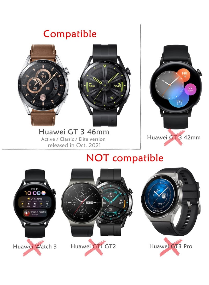 Protective Case compatible with Huawei Watch GT 3 46mm, 3 Pack All-around Flexible TPU Case with Screen Protector (Black, Transparent) - Image 3