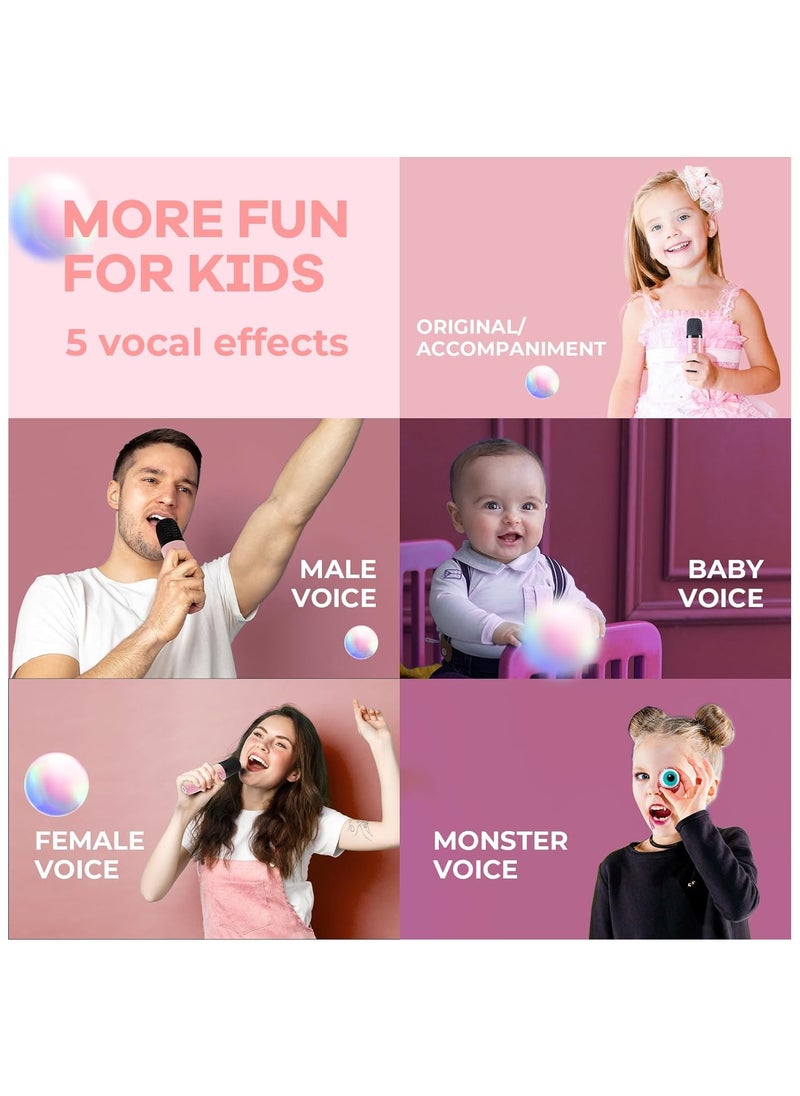 BESTIS - Karaoke Machine for Kids Adults, Mini Portable Bluetooth Karaoke Speaker with 2 Wireless Microphone and Lights - Image 1