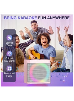 BESTIS Karaoke Machine for Kids Adults, Mini Portable Bluetooth Karaoke Speaker with 2 Wireless Microphone and Lights  - Image 4