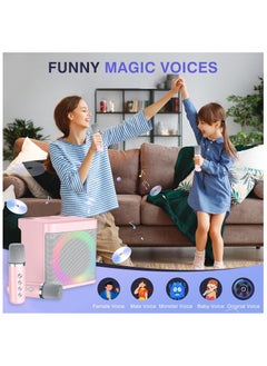 BESTIS Karaoke Machine for Kids Adults, Mini Portable Bluetooth Karaoke Speaker with 2 Wireless Microphone and Lights  - Image 5