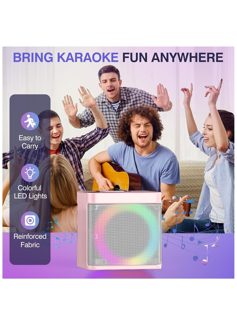 Karaoke Machine for Kids Adults, Mini Portable Bluetooth Karaoke Speaker with 2 Wireless Microphone and Lights - pzsku/ZC846C45C2EBEA2BF3415Z/45/_/1720512506/ea469f09-6102-4f5e-9040-557dd136b8db