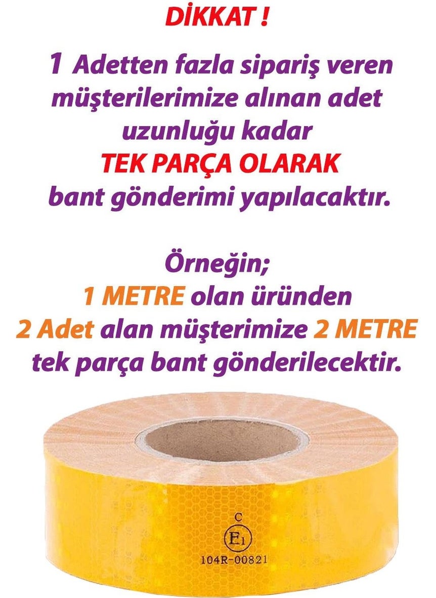 Glaswen 1m Reflective Reflective Phosphorescent Vehicle Auto Truck Strip Tape Tüvtürk Approved Flat Yellow Warning Tape  - Image 3