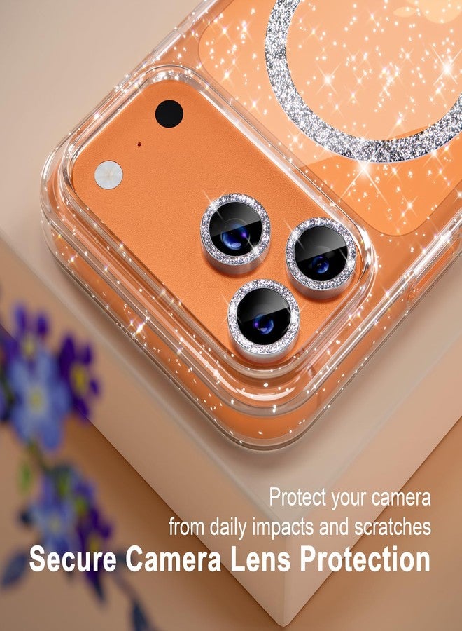 Choiche Magnetic for Phone 17 Pro Max Case Women Phone Case, Glitter Clear | Cute Bling Sparkly, Military Grade Drop Protection, with Diamond Camera Lens Covers, 6.9-inch - Image 3