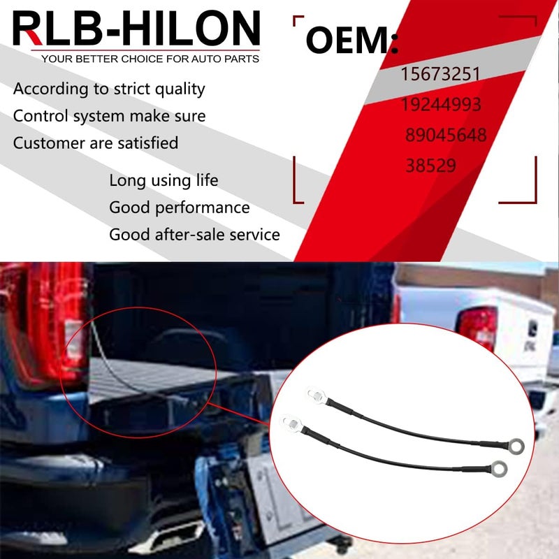 RLB-HILON كابل الباب الخلفي RLB-HILON المتوافق مع شاحنات البيك أب شيفروليه GMC C/K 1500 2500 3500، أحزمة دعم رفع الباب الخلفي للبيك أب تصميم بسيط عالمي - Image 2