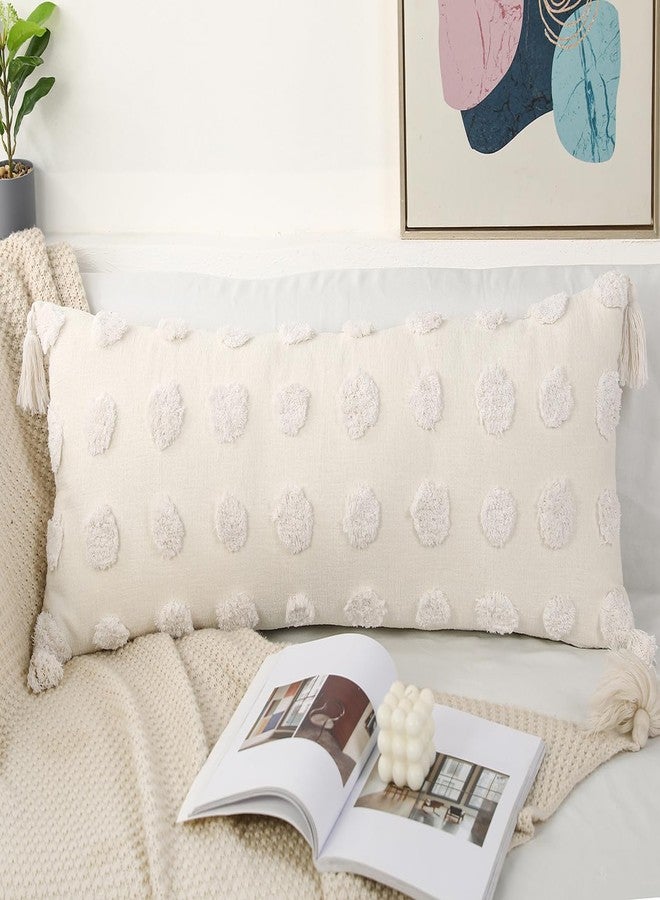 PANOD Decorative Long Lumbar Pillow Cover 14x36 Boho,Super Soft Chenille Extra Long Lumbar Pillow Case Cover with Tassel for Bed Sofa Couch Farmhouse Livingroom,White,Modern Skinny - Image 4