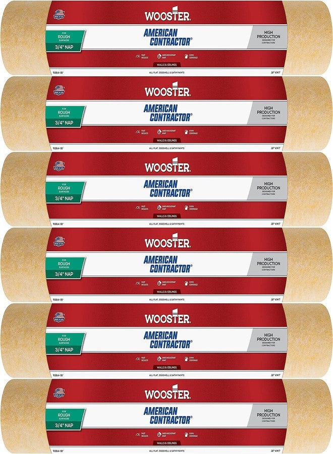 Wooster Brush R364 18 inch American Contractor 3/4 inch Nap Paint Roller - Pack of 6 - Image 2