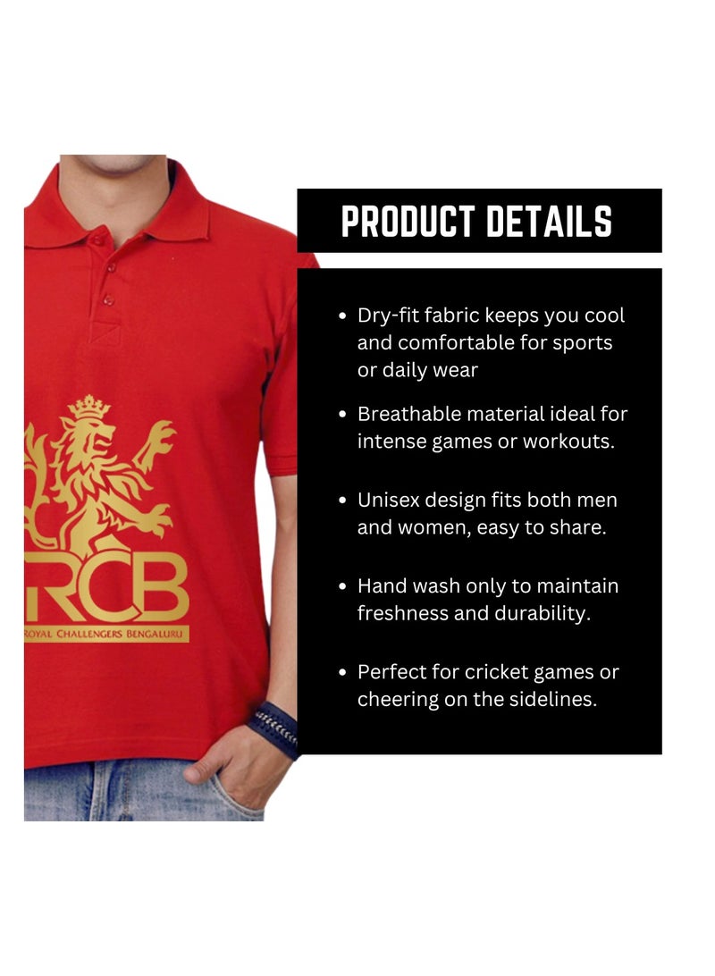 PRINTSHOP4ME Bengaluru Cricket Men's Dry-Fit Polo Neck T-Shirt|Soft&Breathable Sportswear For Cricket Lovers|Tshirt With Cap|Suitable For Games - Image 4
