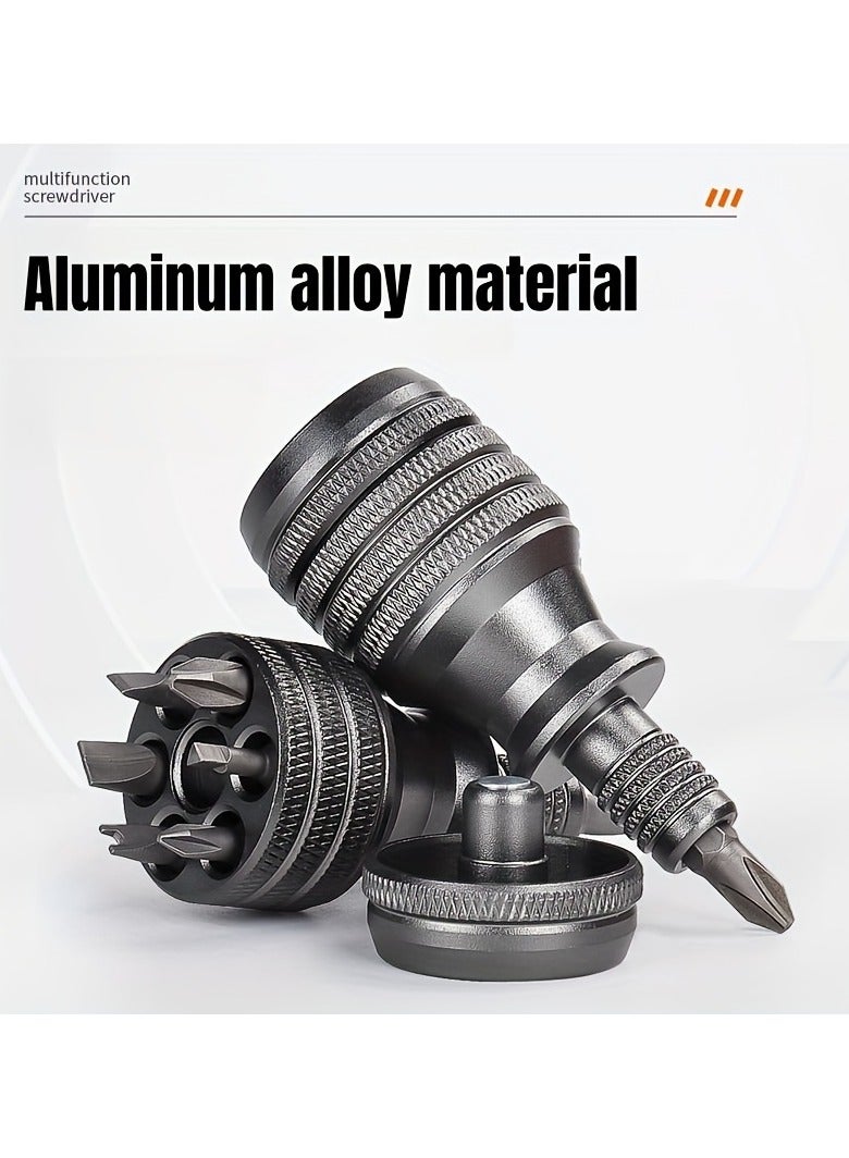 Small Steel Cannon S2 Screwdriver Set - Titanium Alloy Palm, EDC Pressure Reducing Multifunctional, Aluminum, Black, Polished/Brushed Finish, Anti-Stain/Sand/Waterproof, 6.35mm, Phillips Head, for Office Use / Industrial Tools, Durable & Portable - Image 2