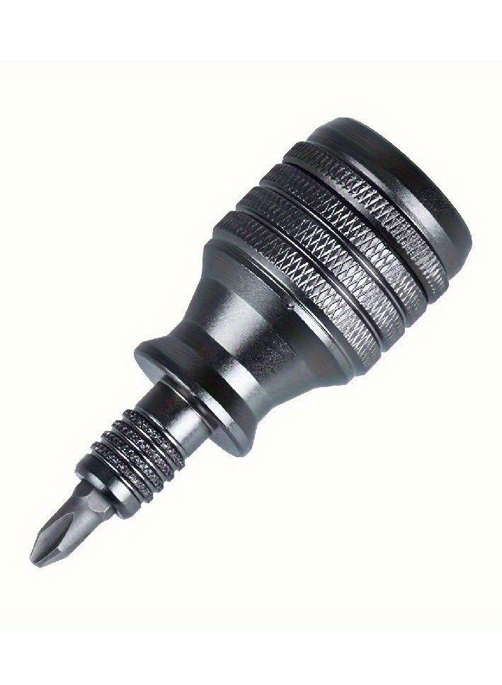 Small Steel Cannon S2 Screwdriver Set - Titanium Alloy Palm, EDC Pressure Reducing Multifunctional, Aluminum, Black, Polished/Brushed Finish, Anti-Stain/Sand/Waterproof, 6.35mm, Phillips Head, for Office Use / Industrial Tools, Durable & Portable - Image 1