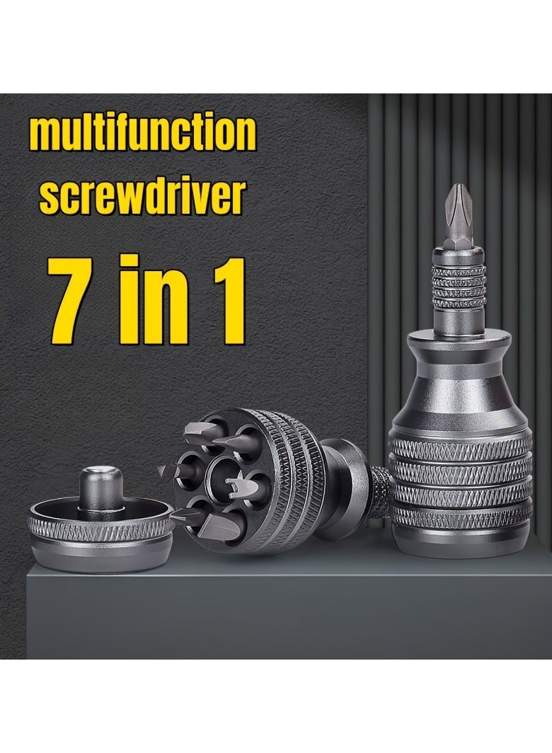 Small Steel Cannon S2 Screwdriver Set - Titanium Alloy Palm, EDC Pressure Reducing Multifunctional, Aluminum, Black, Polished/Brushed Finish, Anti-Stain/Sand/Waterproof, 6.35mm, Phillips Head, for Office Use / Industrial Tools, Durable & Portable - Image 3