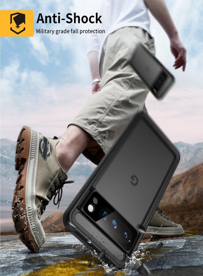 جراب Lanhiem لهاتف Pixel 8 Pro، جراب مقاوم للماء والغبار بمعيار IP68 مع واقي شاشة مدمج، غطاء حماية شفاف متين مقاوم للصدمات لكامل الجسم لهاتف Google Pixel 8 Pro، أسود - Image 2