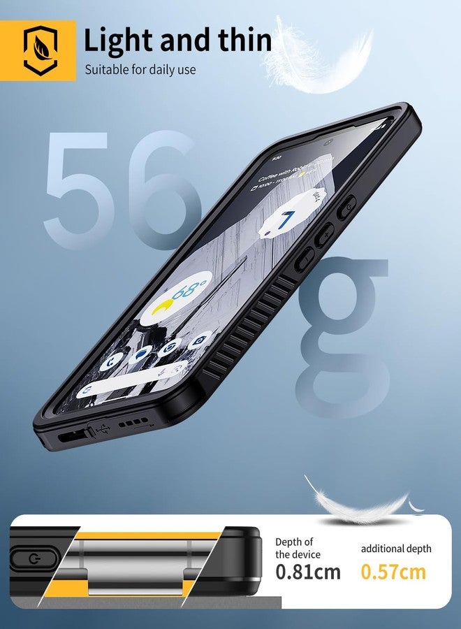 جراب Lanhiem لهاتف Pixel 8 Pro، جراب مقاوم للماء والغبار بمعيار IP68 مع واقي شاشة مدمج، غطاء حماية شفاف متين مقاوم للصدمات لكامل الجسم لهاتف Google Pixel 8 Pro، أسود - Image 5