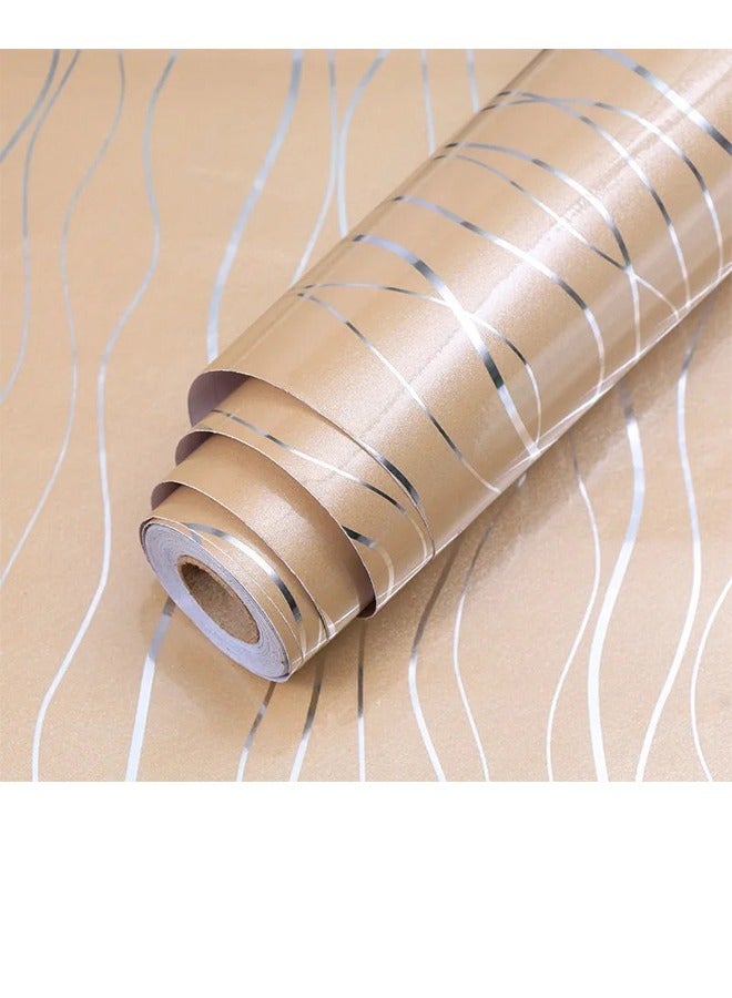 fashionhome Laser PVC Oil-Proof Waterproof Dustproof Wood Like Texture Decorative Wall Sticker for Kitchen Bedroom  - Image 1