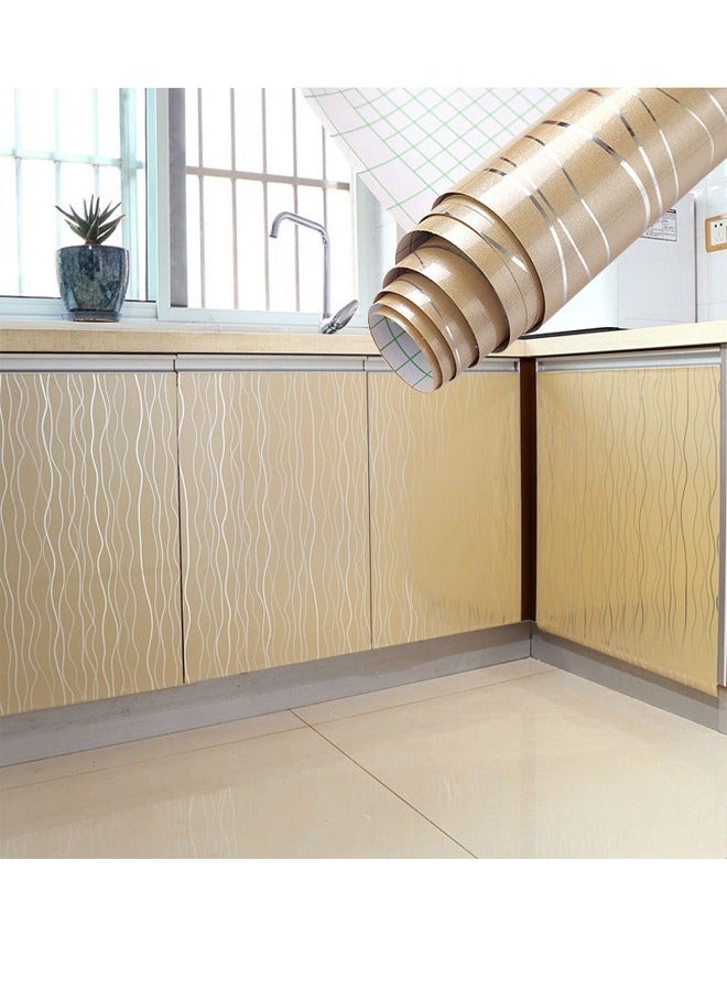 fashionhome Laser PVC Oil-Proof Waterproof Dustproof Wood Like Texture Decorative Wall Sticker for Kitchen Bedroom  - Image 3
