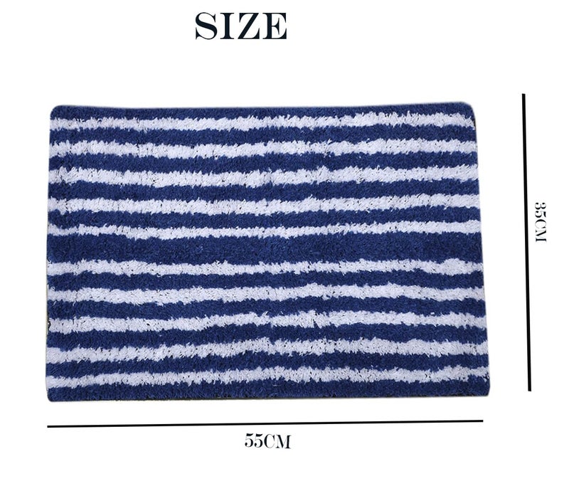 AAZEEM Absorbent Door Mat for Indoor EntrancexNon Slip Mat for Front Door Entryway,Soft Cotton Home. Hotel Balcony Floor Carpet,Floor Mats for Home,KitchenFloor Door Mat(55x35cm) Rectangular,Blue - Image 2