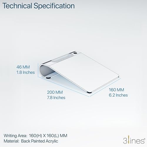 3 Lines Daily Slate | White Acrylic Writing Board for Desk | Dry Erase| with Phone & Marker Holder | Ideal for Home & Office |Includes Markers & Cleaning Cloth | Daily Planner | Small - Image 4