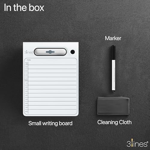 3 Lines Daily Slate | White Acrylic Writing Board for Desk | Dry Erase| with Phone & Marker Holder | Ideal for Home & Office |Includes Markers & Cleaning Cloth | Daily Planner | Small - Image 5